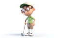 Cartoon golfer player. Generate Ai