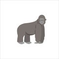 Cartoon gorilla on a white background.Flat cartoon illustration for kids Royalty Free Stock Photo