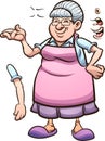 Cartoon grandmother with different poses and expressions
