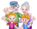 Cartoon Grandparents and Grandchildren