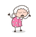 Cartoon Granny Behaving Like Unknown Vector Illustration Royalty Free Stock Photo