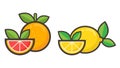 Cartoon grapefruit and lemon vector