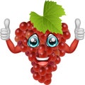 Cartoon grapes giving thumbs up