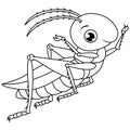 Cartoon grasshopper on line art Royalty Free Stock Photo