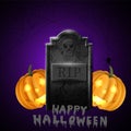 Cartoon grave with tombstone a Vector illustration Royalty Free Stock Photo