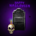 Cartoon grave with tombstone a Vector illustration Royalty Free Stock Photo