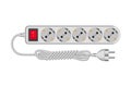 Cartoon gray electric extension cord Royalty Free Stock Photo