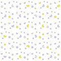 Cartoon Gray lavender Yellow Star Moon Seamless Pattern | Star Series