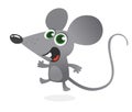 Cartoon gray mouse talking. Vector illustration isolated.