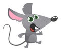 Cartoon gray mouse talking. Vector illustration isolated. Great for decoration or sticker design.