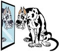 Cartoon great dane dog