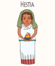 Cartoon Greek goddess Hestia portrait Royalty Free Stock Photo