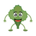 cartoon green broccoli fun smile Royalty Free Stock Photo