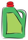 Cartoon green canister of acid vector illustration