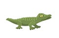 Cartoon green crocodile danger predator and australian wildlife river reptile carnivore alligator with scales teeth flat