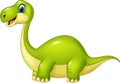 Cartoon green dinosaur isolated on white background