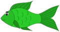 Cartoon green fish clipart