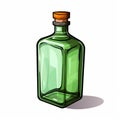 Cartoon Green Glass Bottle A Creative Commentary On Absinthe Culture