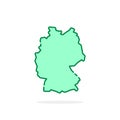 Cartoon green linear germany map icon