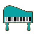cartoon green piano keyboard instrument music