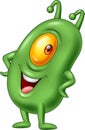 Cartoon green plankton posing