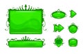 Cartoon green vector abstract game assets set