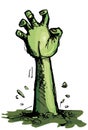 Cartoon of a green zombie hand