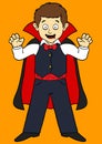 Vector Cartoon Boy In Vampire Costume