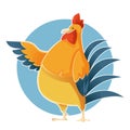 Cartoon greeting Chicken Royalty Free Stock Photo