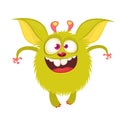 Cartoon gremlin character. Funny creature with big ears.