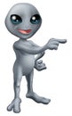 Cartoon Grey Alien Pointing