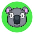 Cartoon grey koala vector illustartion