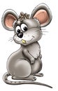Cartoon of grey mouse Royalty Free Stock Photo