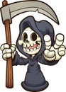 Cartoon Grim reaper making the peace sign Royalty Free Stock Photo