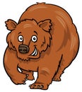 Cartoon grizzly bear animal character