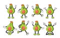 Cartoon Groovy Avocado Lively And Charismatic Character, Radiating Positive Vibes With A Vibrant Green Hue