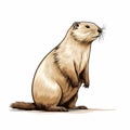 Cartoon Ground Squirrel Portrait With Classical Proportions