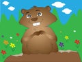 Groundhog Day Spring prediction illustration