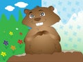 Groundhog Day Spring or Winter prediction illustration