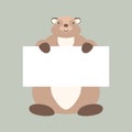 Cartoon groundhog, vector illustration, flat style, front