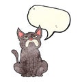 cartoon grumpy little dog with speech bubble