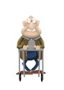 Cartoon of grumpy looking old man Royalty Free Stock Photo