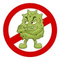 Cartoon grumpy microbe