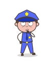 Cartoon Guard Thinking Face Vector