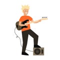 Cartoon Guitar Player. Vector Royalty Free Stock Photo