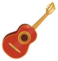 Cartoon guitar. Traditional music string instrument icon