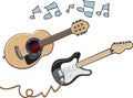 Cartoon Guitars Royalty Free Stock Photo