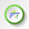 cartoon gun toy colored button icon. Signs and symbols can be used for web, logo, mobile app, UI, UX Royalty Free Stock Photo