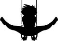 Cartoon Gymnast in Silhouette