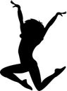 Cartoon Gymnast in Silhouette